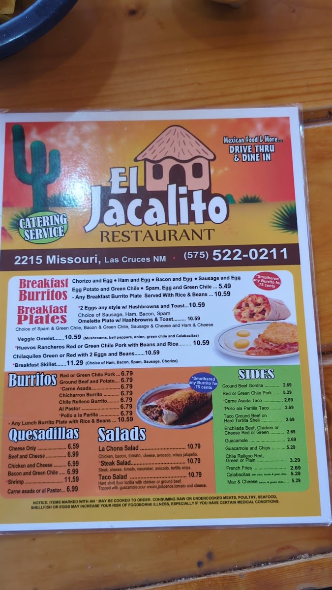 El Jacalito Restaurant Menu - Image 2